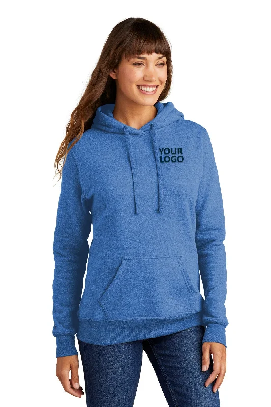 Port & Company Ladies Core Fleece Branded Hoodies, Heather Royal Zip Hoodie Drawstring Kangaroo Pocket Port & Company Ladies Core Fleece Branded Hoodies, Heather Royal Zip Hoodie Drawstring Kangaroo Pocket