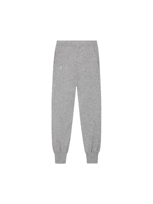 Womens Recycled Cashmere Track Pants—pale grey melange Lightweight Linen Pants