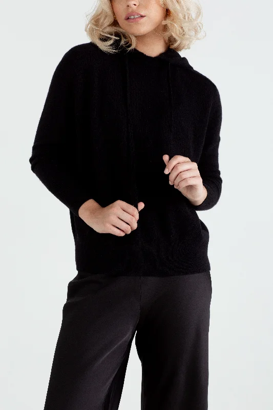 "The Julie" - Cashmere Hoodie (Detachable Hood) Hoodie with Cropped Fit Short Trendy "The Julie" - Cashmere Hoodie (Detachable Hood) Hoodie with Cropped Fit Short Trendy