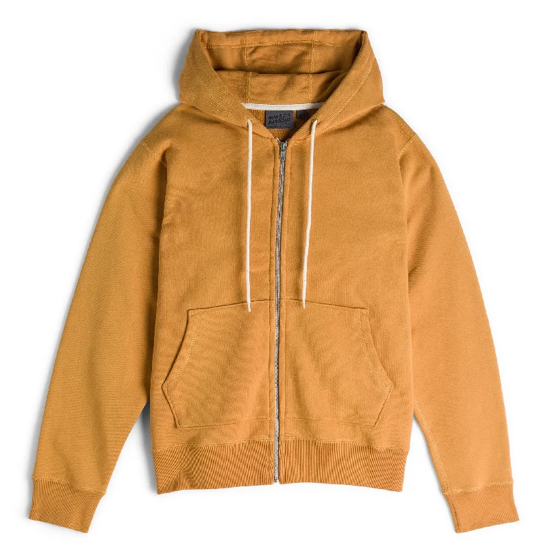 Zip Hoodie - Heavyweight Terry - Amber Hoodie with Longline Fit Extended Stylish