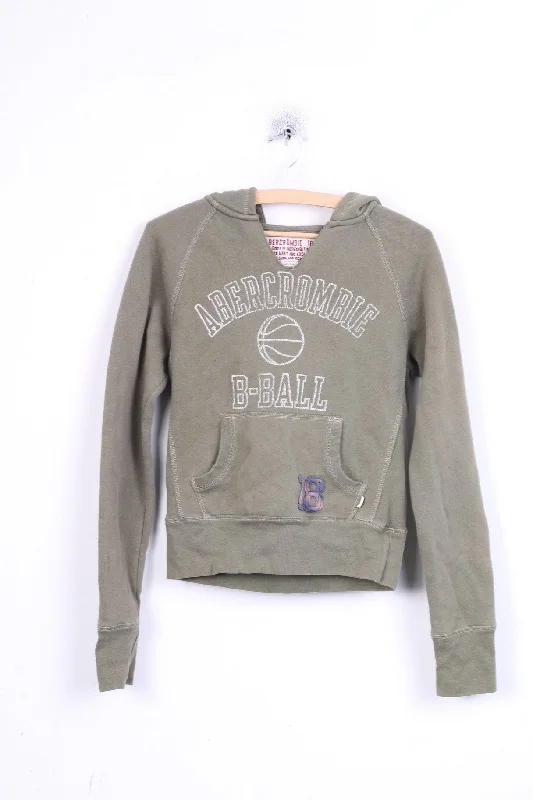 Abercrombie 1892 Womens M Sweatshirt Jumper Hood Khaki Cotton Hoodie with Magnetic Closure Innovative Modern Abercrombie 1892 Womens M Sweatshirt Jumper Hood Khaki Cotton Hoodie with Magnetic Closure Innovative Modern
