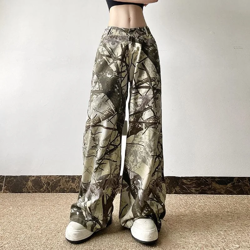 Button pocket zip-up camouflage ruched pant Modern Skinny Pants
