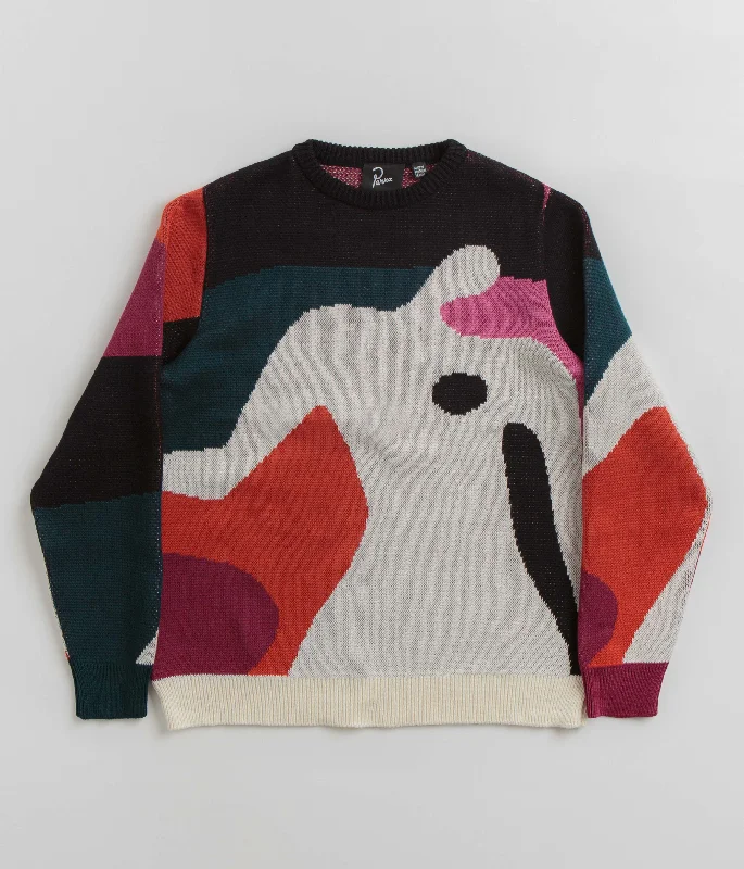 by Parra Grand Ghost Caves Knitted Sweatshirt - Multi Hoodie with Side Slits Relaxed Casual by Parra Grand Ghost Caves Knitted Sweatshirt - Multi Hoodie with Side Slits Relaxed Casual