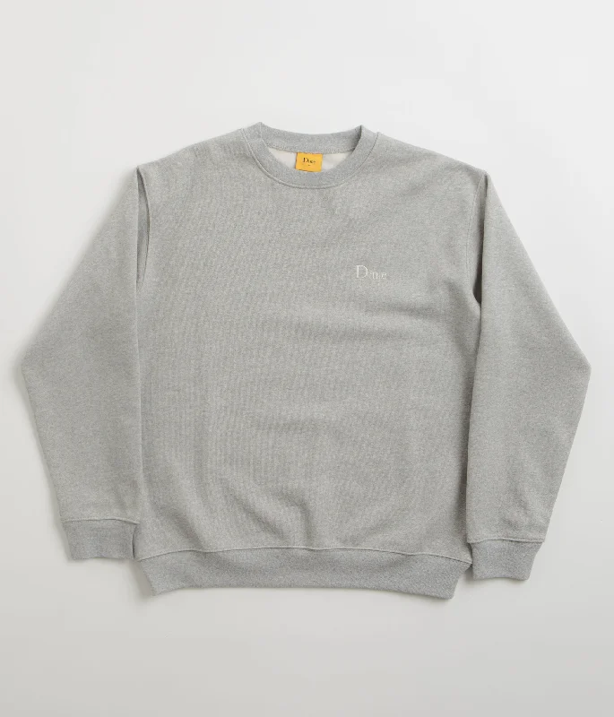 Dime Classic Small Logo Crewneck Sweatshirt - Heather Grey Hoodie with Embroidery Detailed Premium Dime Classic Small Logo Crewneck Sweatshirt - Heather Grey Hoodie with Embroidery Detailed Premium