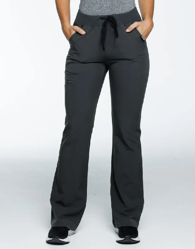 Essential Flare Scrub Pants - Asphalt Classic Bootcut Trousers