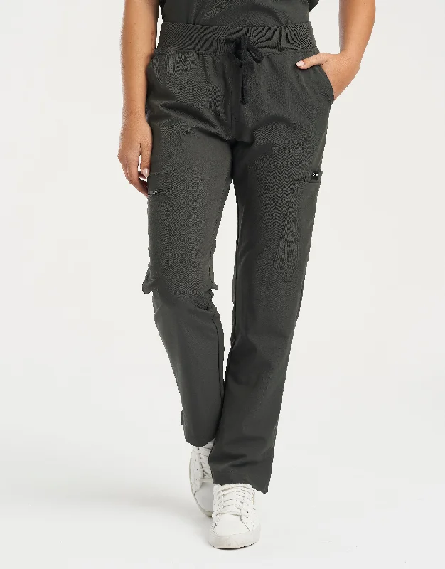 Essential Multi-Pocket Scrub Pants - Asphalt Elegant Wool Trousers