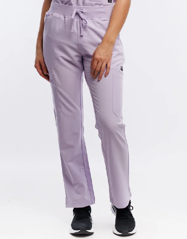 Essential Multi-Pocket Scrub Pants - Pastel Lilac Lightweight Linen Pants