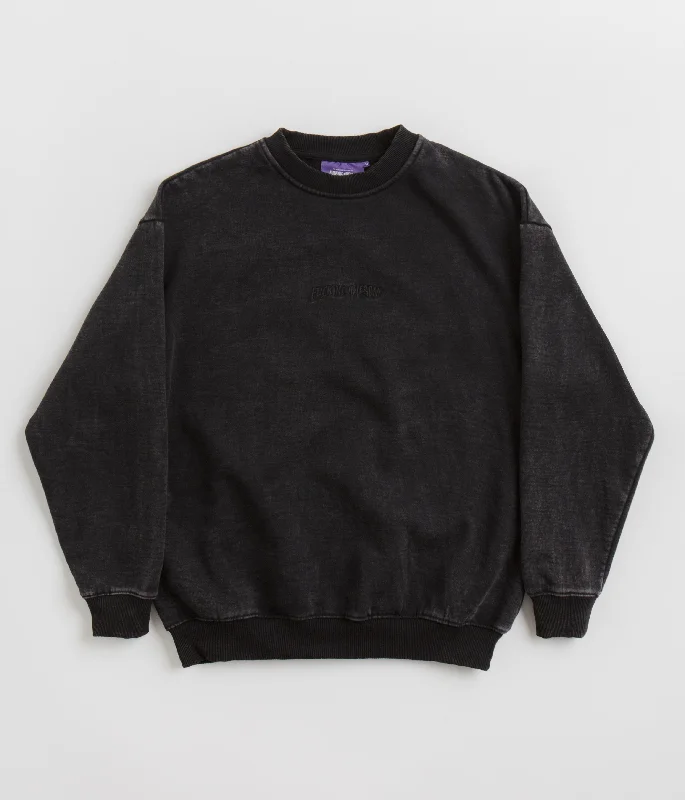 Fucking Awesome Little Stamp Snow Wash Crewneck Sweatshirt - Black Hoodie with Relaxed Fit Easy Casual Fucking Awesome Little Stamp Snow Wash Crewneck Sweatshirt - Black Hoodie with Relaxed Fit Easy Casual