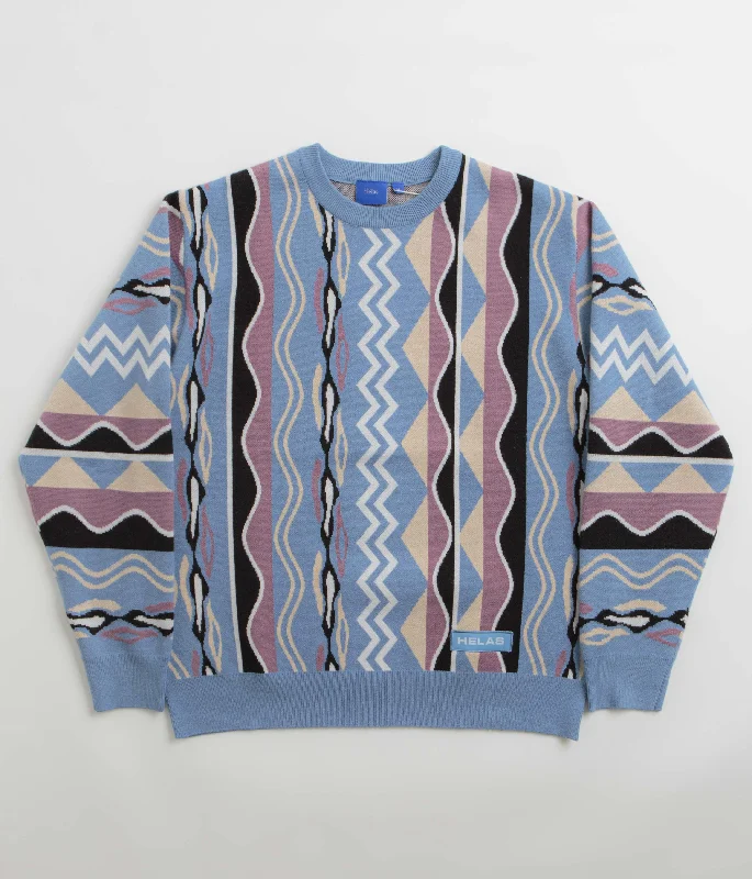 Helas Cool Coog Knit Crewneck Sweatshirt - Multi Hoodie with Side Slits Relaxed Casual Helas Cool Coog Knit Crewneck Sweatshirt - Multi Hoodie with Side Slits Relaxed Casual