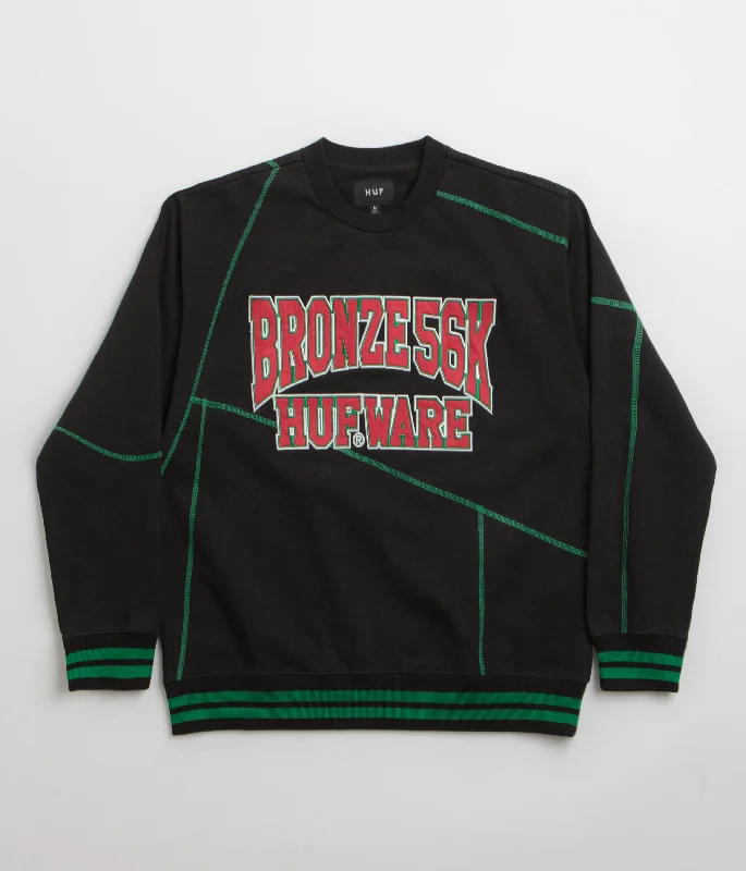 HUF x Bronze 56K Bronze HUFware Crewneck Sweatshirt - Black Hoodie with Earth Tones Natural Calm HUF x Bronze 56K Bronze HUFware Crewneck Sweatshirt - Black Hoodie with Earth Tones Natural Calm