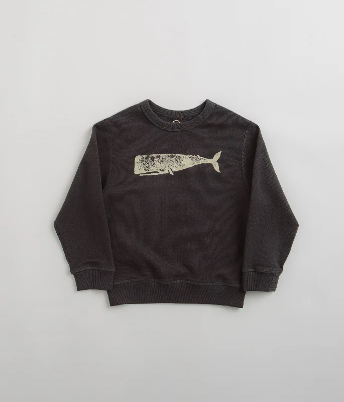 Mollusk Kids Whale Crewneck Sweatshirt - Faded Navy Hoodie with Batwing Sleeves Loose Dramatic Mollusk Kids Whale Crewneck Sweatshirt - Faded Navy Hoodie with Batwing Sleeves Loose Dramatic