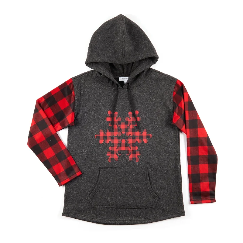 mySTYLE Women's Hoodie with Long Plaid Sleeves Hoodie with Batwing Sleeves Loose Dramatic mySTYLE Women's Hoodie with Long Plaid Sleeves Hoodie with Batwing Sleeves Loose Dramatic