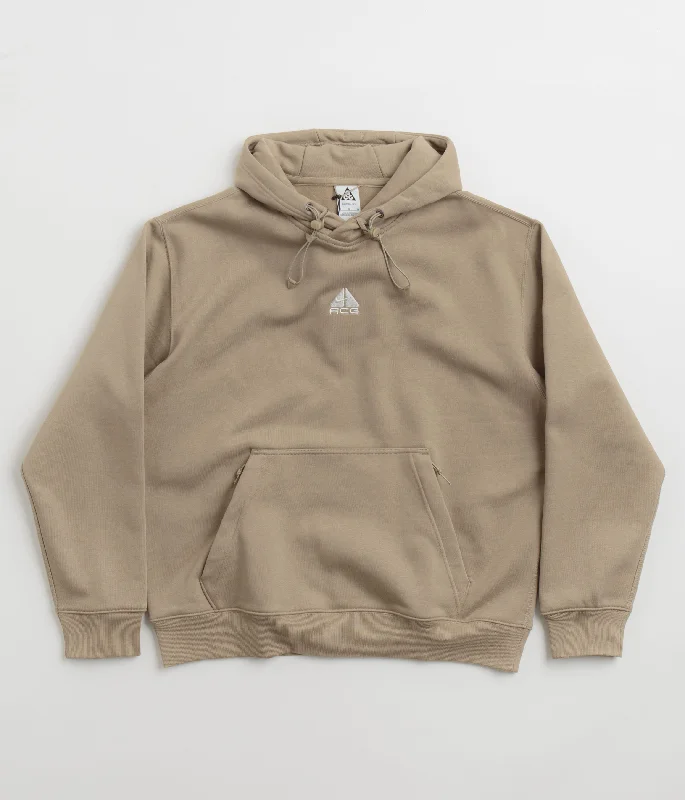 Nike ACG Therma-FIT Fleece Hoodie - Khaki / Khaki Hoodie with Velcro Closure Adjustable Secure Nike ACG Therma-FIT Fleece Hoodie - Khaki / Khaki Hoodie with Velcro Closure Adjustable Secure