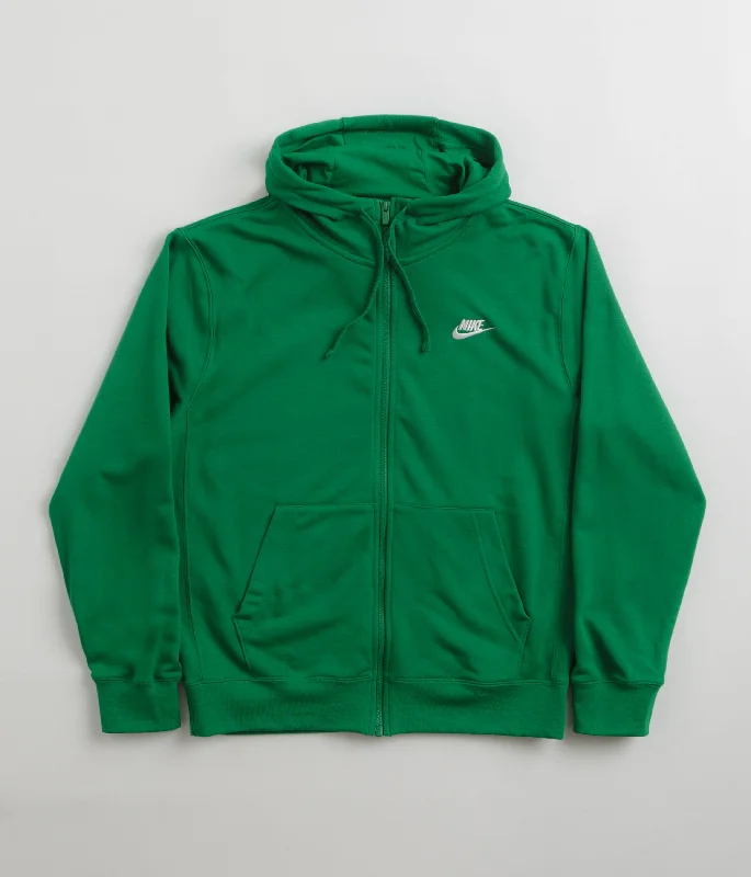 Nike Club Full-Zip Hoodie - Malachite / Malachite / White Hoodie with Hem Embroidery Detailed Premium Nike Club Full-Zip Hoodie - Malachite / Malachite / White Hoodie with Hem Embroidery Detailed Premium