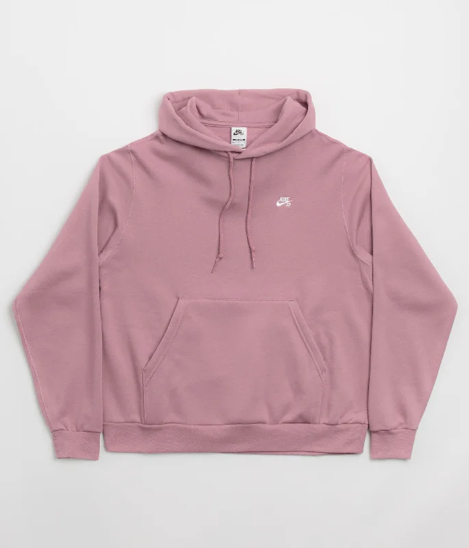 Nike SB Essential Small Logo Hoodie - Plum Dust / White Hoodie with Hem Patch Decorative Personalized Nike SB Essential Small Logo Hoodie - Plum Dust / White Hoodie with Hem Patch Decorative Personalized