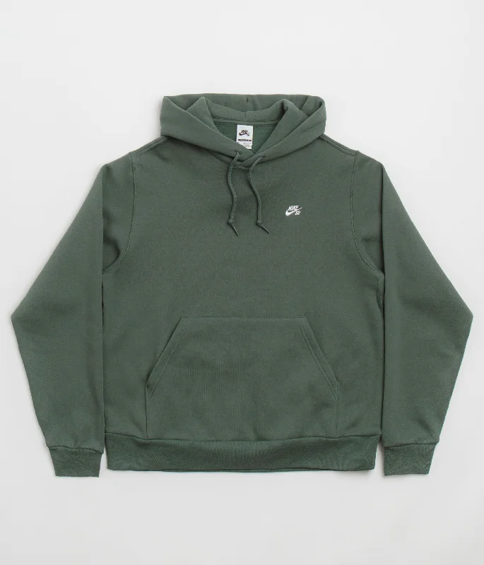 Nike SB Essential Small Logo Hoodie - Vintage Green / White Hoodie with Color Block Contrast Stylish Nike SB Essential Small Logo Hoodie - Vintage Green / White Hoodie with Color Block Contrast Stylish