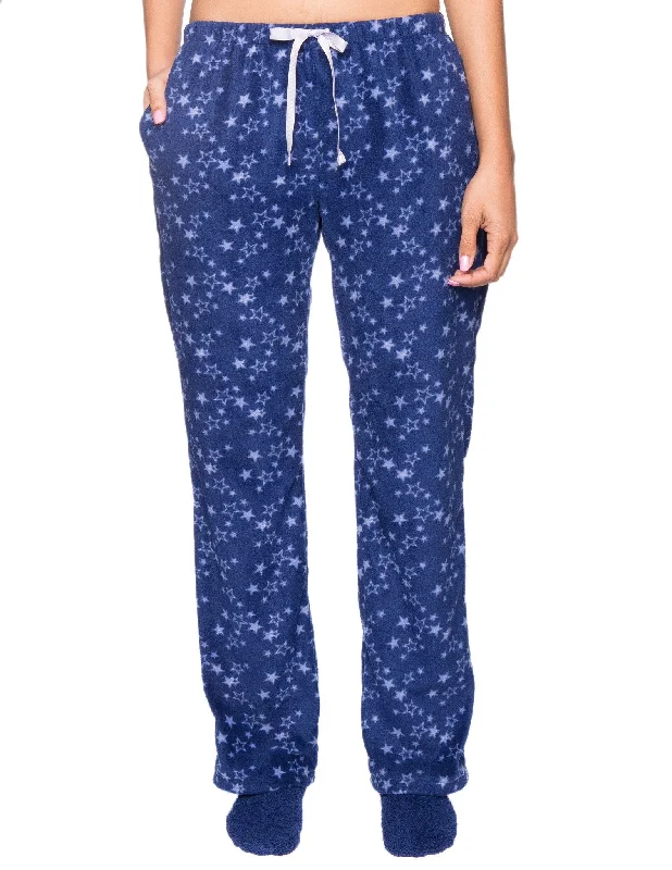 Womens Microfleece Lounge/Sleep Pants Elegant High-Waist Pants