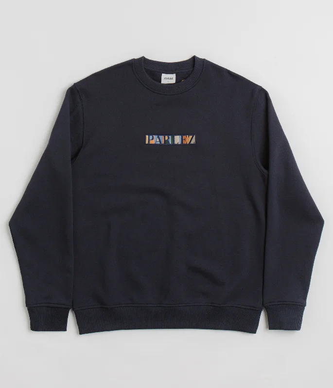 Parlez Felipe Crewneck Sweatshirt - Navy Hoodie with Elastic Waist Stretchable Comfortable Parlez Felipe Crewneck Sweatshirt - Navy Hoodie with Elastic Waist Stretchable Comfortable