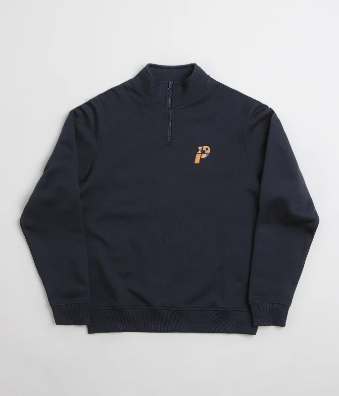 Parlez Warner 1/4 Zip Sweatshirt - Navy Hoodie with Magnetic Closure Innovative Modern Parlez Warner 1/4 Zip Sweatshirt - Navy Hoodie with Magnetic Closure Innovative Modern