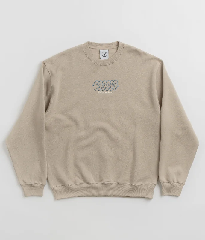 Polar Faces Dave Crewneck Sweatshirt - Taupe Hoodie with Rhinestones Sparkly Elegant Polar Faces Dave Crewneck Sweatshirt - Taupe Hoodie with Rhinestones Sparkly Elegant