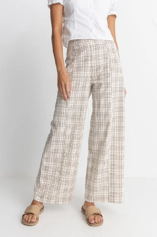 Rhythm Rumi Check Wide Leg Pants Formal Dress Pants