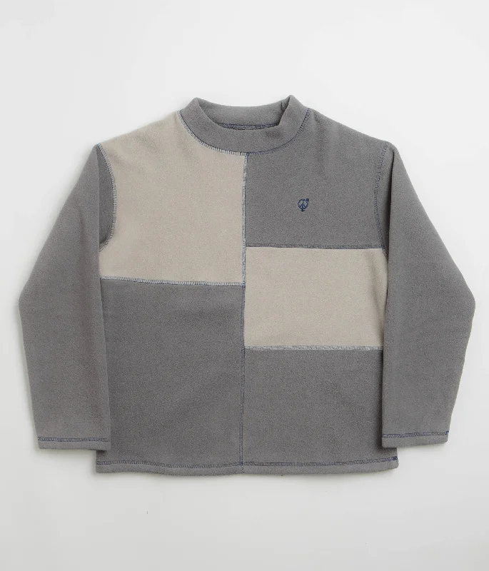 Sexhippies Box Fleece Crewneck Sweatshirt - Light Grey / Charcoal Hoodie with Hem Drawcord Adjustable Customizable Sexhippies Box Fleece Crewneck Sweatshirt - Light Grey / Charcoal Hoodie with Hem Drawcord Adjustable Customizable