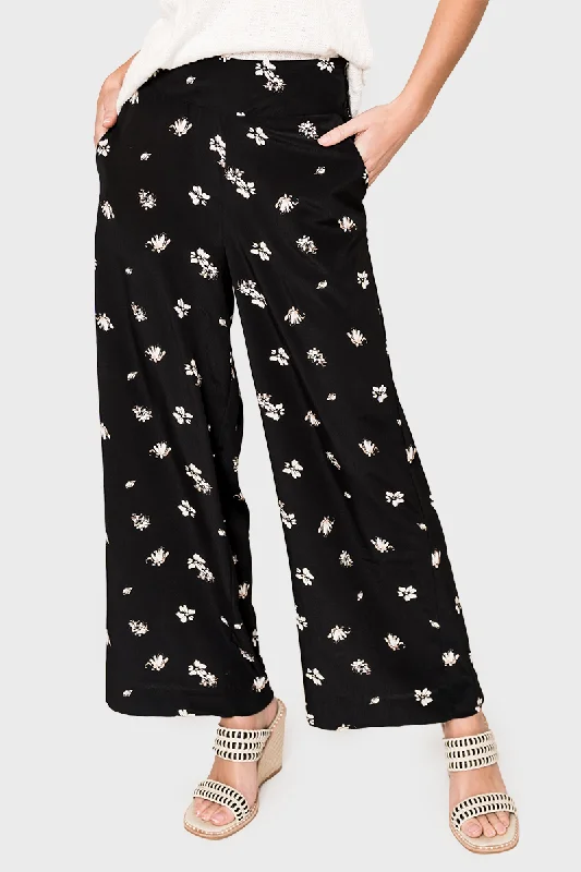 Smocked Waist Wide Leg Pant Trendy Tapered Pants