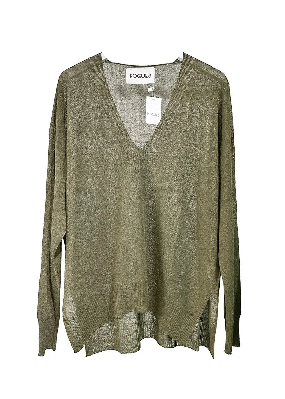 Aie Khaki Sweater Cashmere Blend Cotton Blend Poly Blend