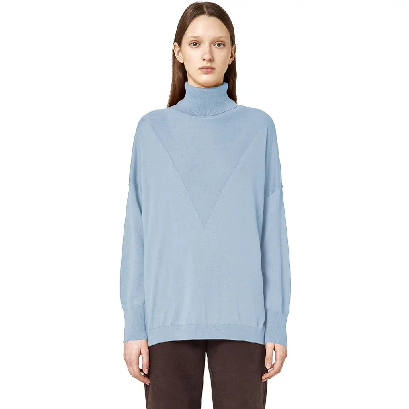 Alpha Studio Light Blue Silk Sweater Cashmere Blend Cotton Blend Poly Blend