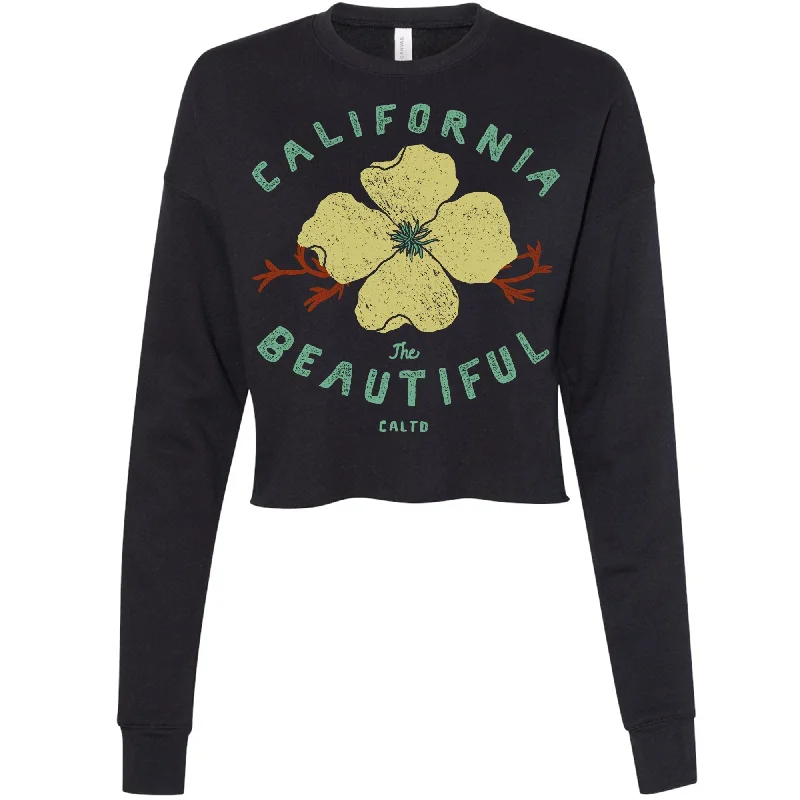 Cali Beautiful Cropped Sweater Notch Collar Peter Pan Collar Cowl Neck