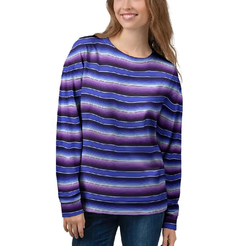 Blue And Purple Mexican Baja Women's Sweatshirt Hoodie Sweatshirt Pullover