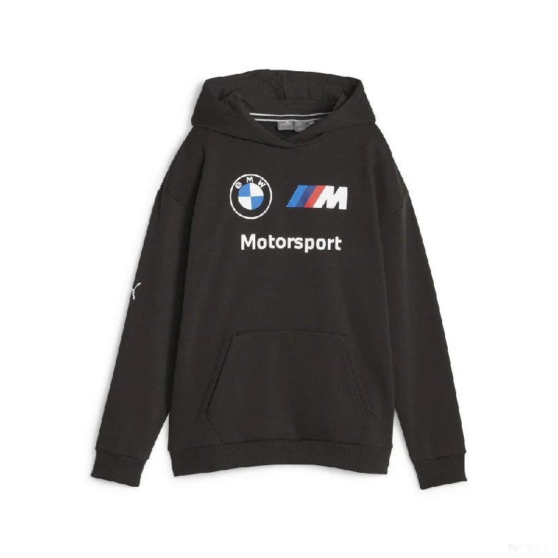 BMW MMS sweatshirt, hooded, Puma, ESS, women, fleece, black Hoodie with Applique Textured Unique