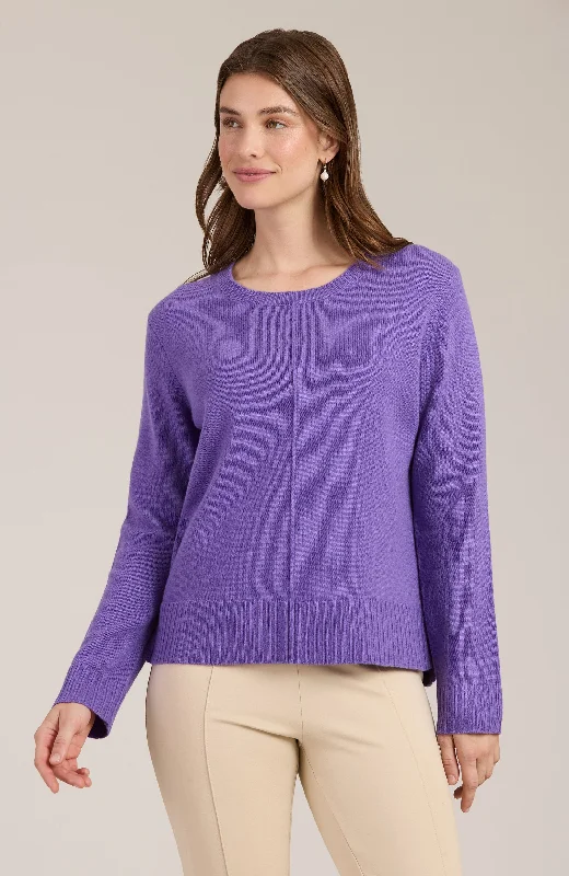 Cashmere Center Stitch Sweater - Light Violet Modern Contemporary Chic