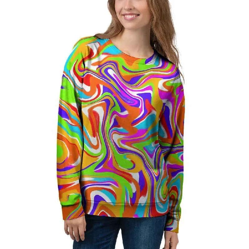 Colorful Abstract Women's Sweatshirt Hoodie Dress Longline Feminine