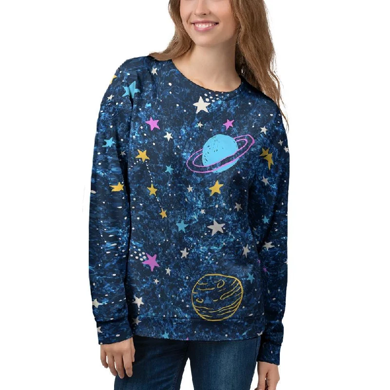 Constellation Star Galaxy Space Women's Sweatshirt Hoodie with Pastel Soft Subtle