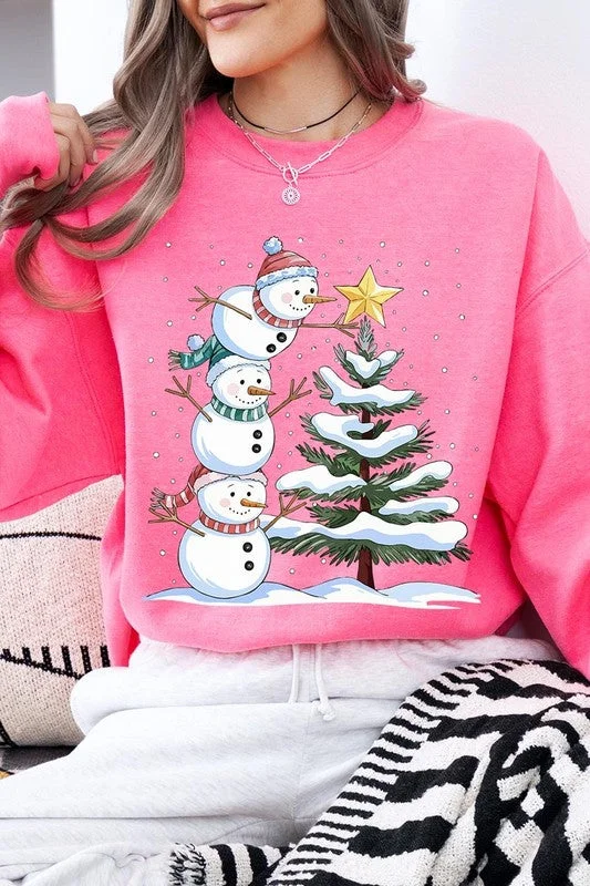 Cute Christmas Snowman Graphic Fleece Sweatshirts Hoodie with Typography Text Message