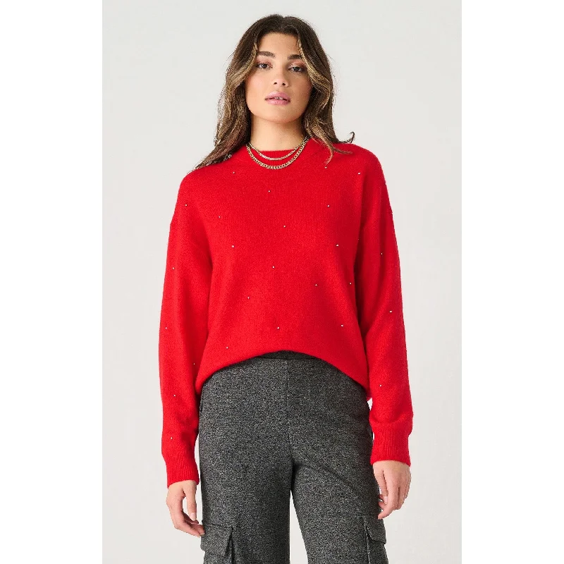 Dex LS Embelished Sweater Ribbed Striped Patterned