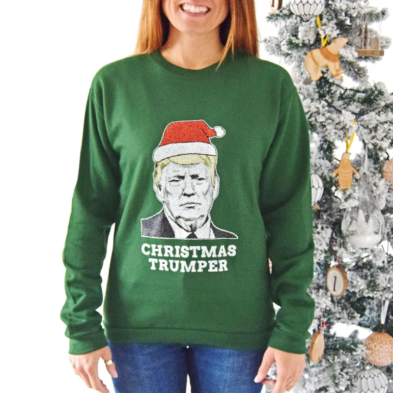 Unisex Donald Trump Christmas Jumper Mesh Blend Leather Blend Suede Blend