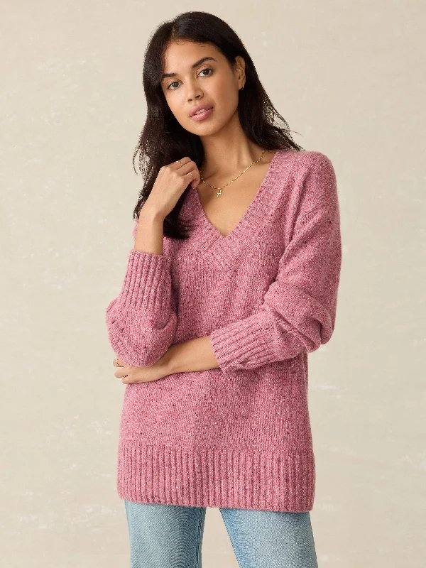 Driftwood Donegal Sweater - Berry Shake Elasticated Padded Insulated