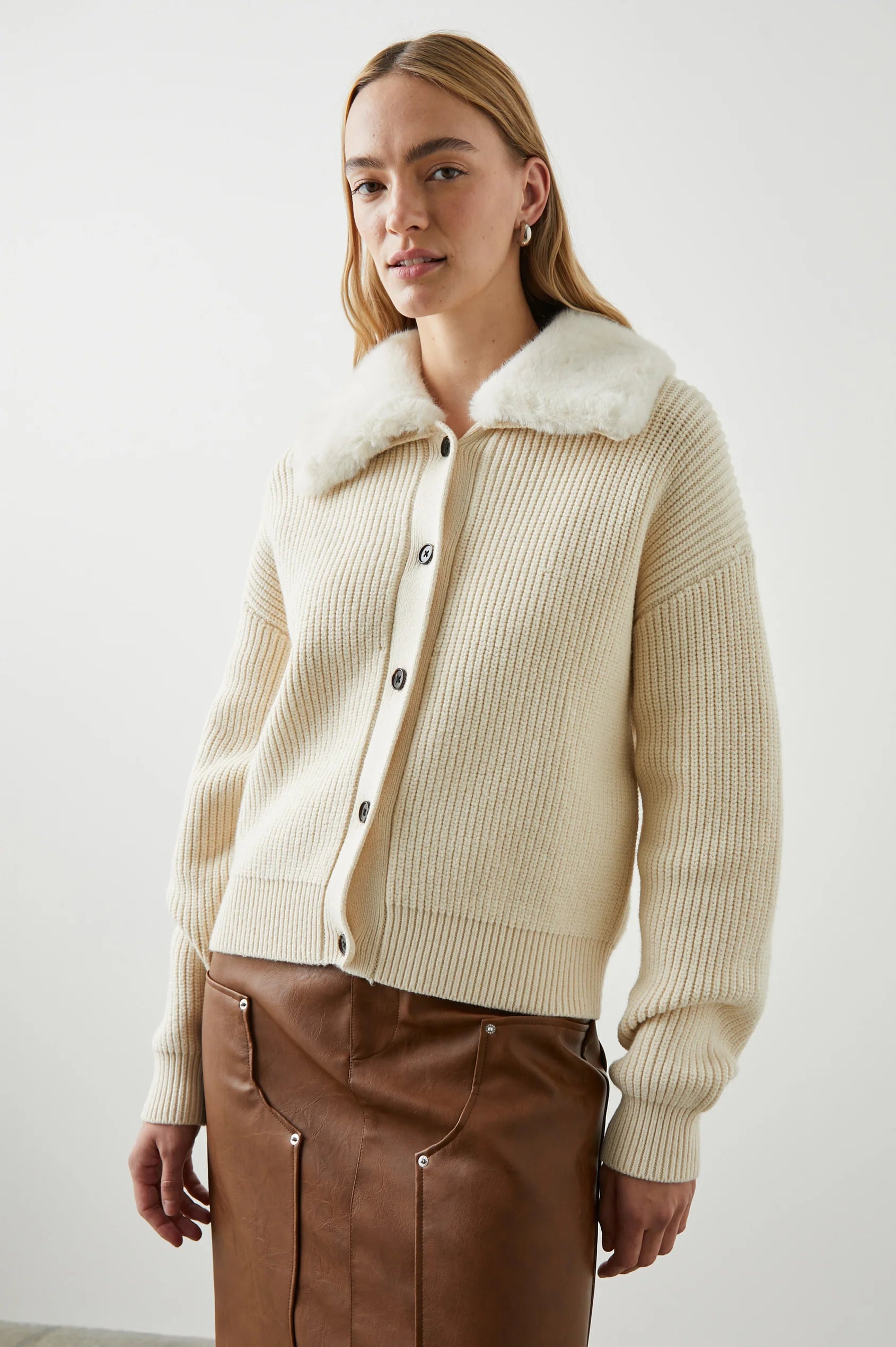 Rails - Esme Sweater in Ivory Terry Blend Velvet Blend Canvas Blend