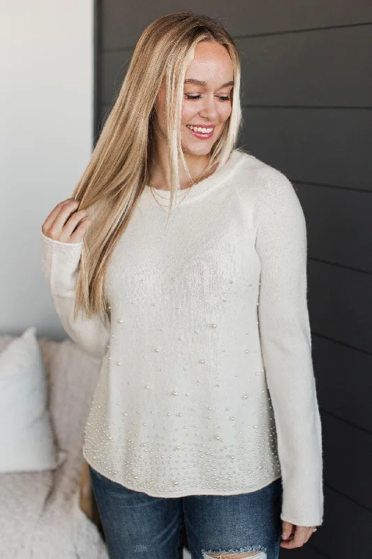 Feeling Inspired Pearl Knit Sweater- Ivory Terry Terry Cloth Terry Knit