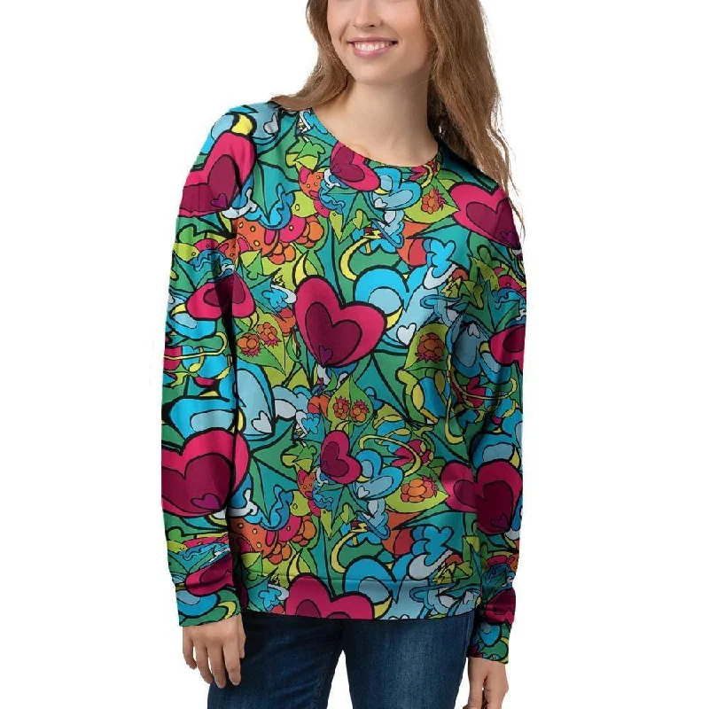 Floral Psychedelic Women's Sweatshirt Hoodie with Illustration Artistic Creative