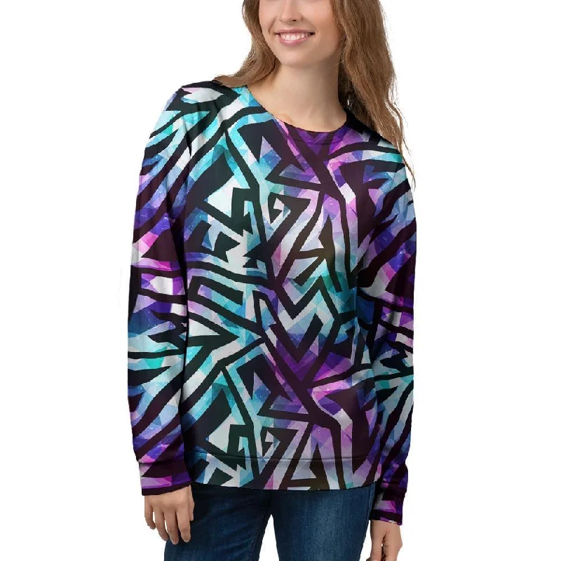 Galaxy Geometric Women's Sweatshirt Hoodie Crop Top Short Trendy