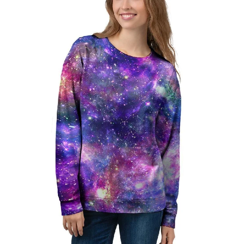 Galaxy Night Print Women's Sweatshirt Hoodie Jacket Zipper Layering