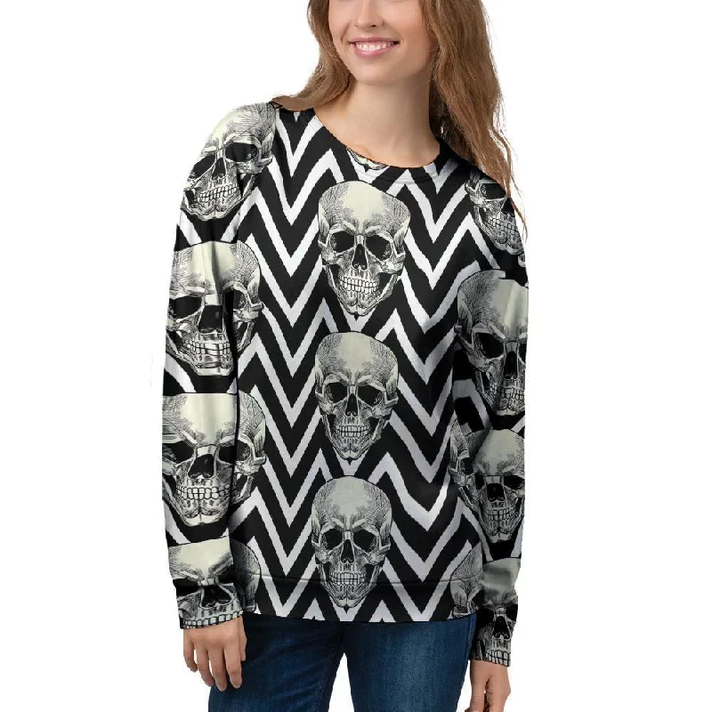 Geometric Skull Women's Sweatshirt Hoodie with Hem Detail Decorative Unique