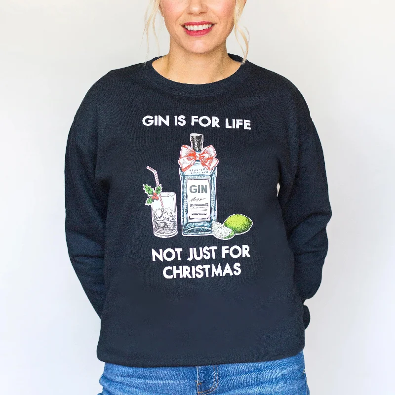 'Gin Is For Life' Christmas Jumper Spandex Rayon Corduroy