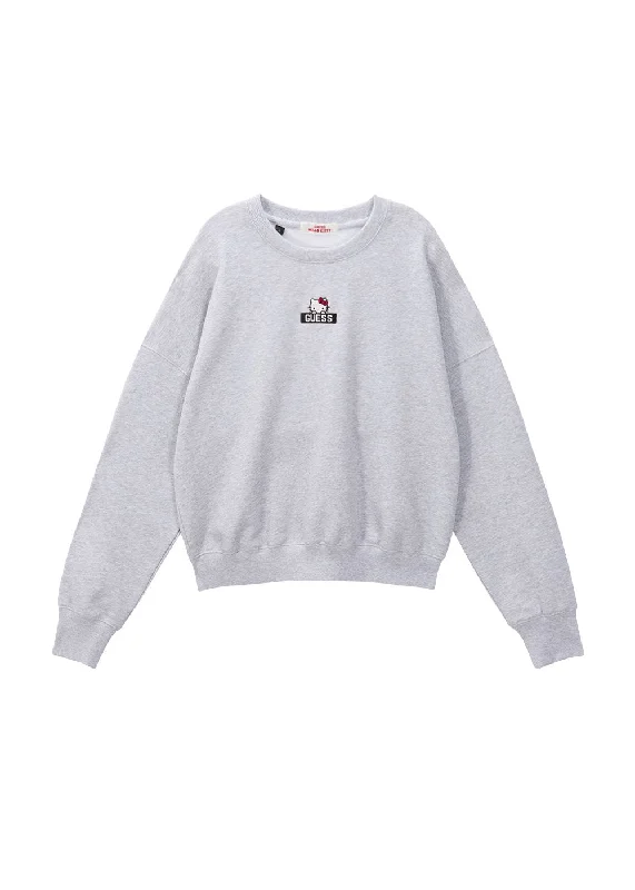 GUESS × HELLO KITTY LADIES LS CROPPED SWEATSHIRT Hoodie with Oversized Fit Loose Comfortable