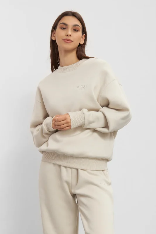 Hope Sweatshirt - Oat Hoodie with Slit Hem Functional Movement