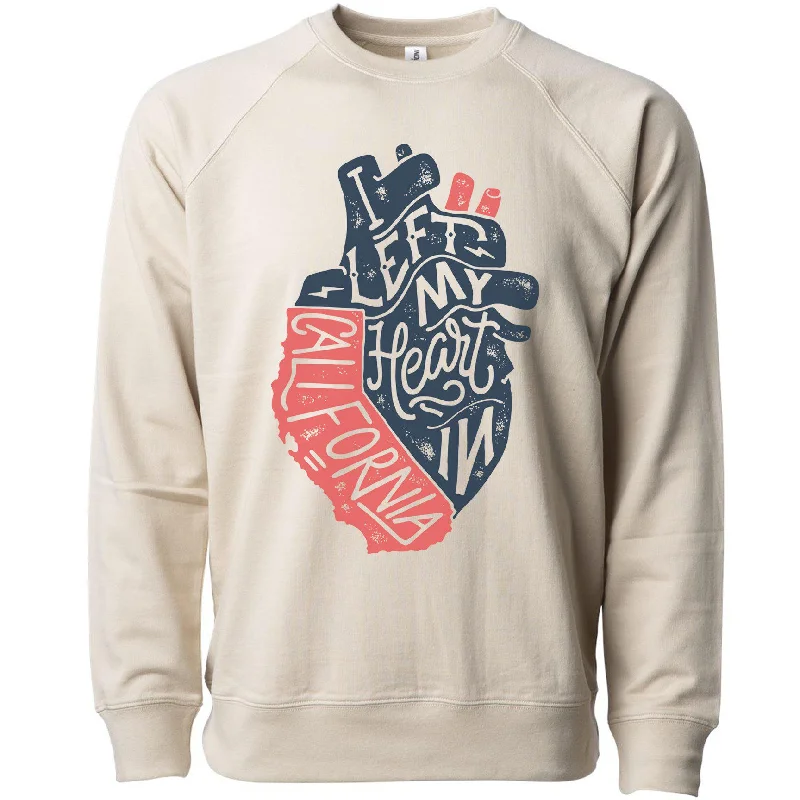 I Left My Heart In California Raglan Sweater Embroidered Appliqued Beaded