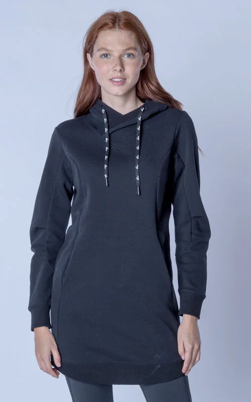 Ladies Verve Cover Hoodie Dress Hoodie with Embroidery Detailed Premium